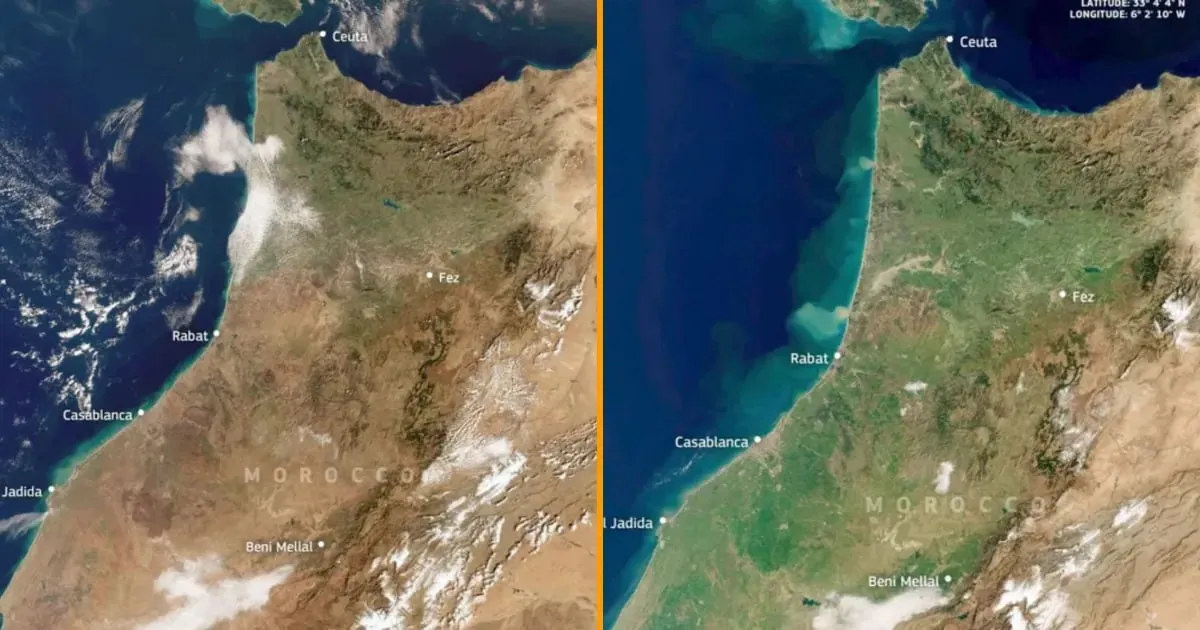 Remarkable Transformation of Morocco Observed from Space Over One Year