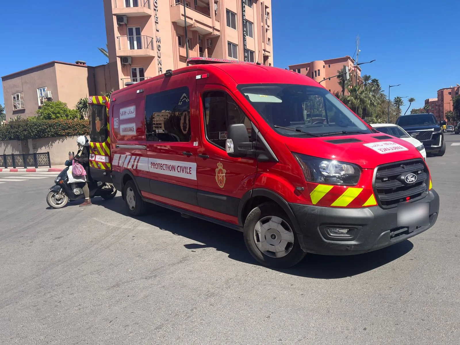 Young Woman Injured in Traffic Accident in Marrakech