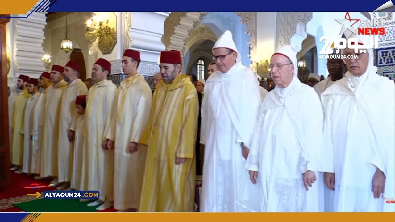 King Mohammed VI Celebrates Eid Prayer at the Mosque of Ahl Fes in Rabat