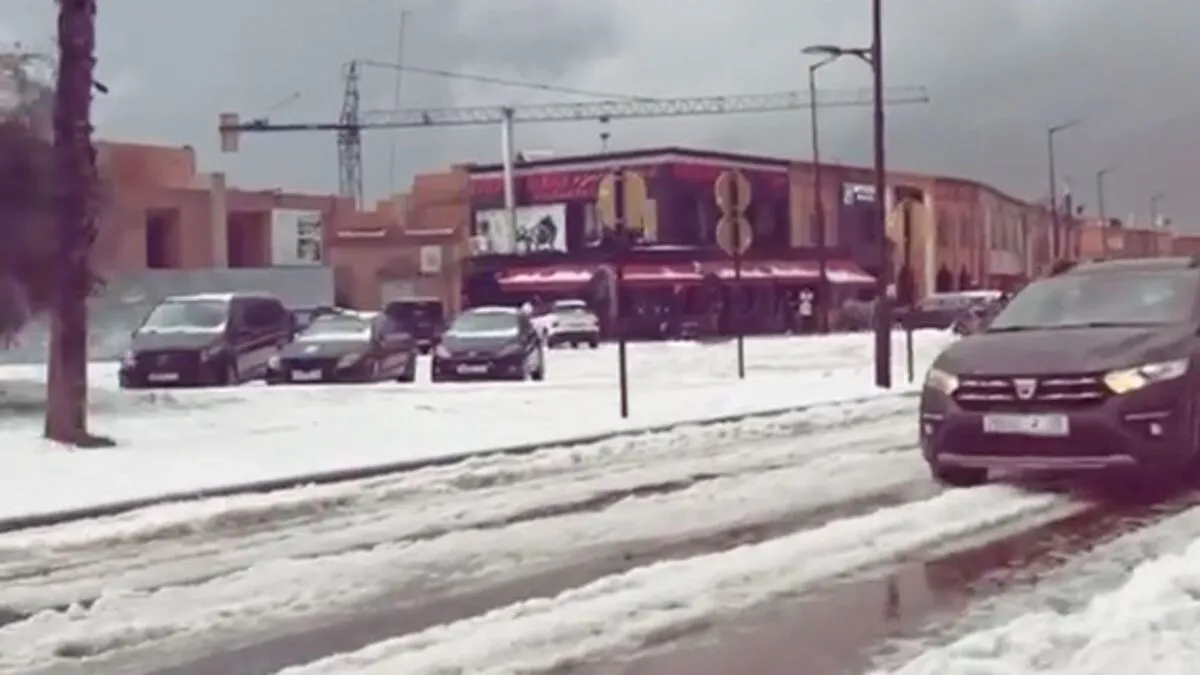 Marrakech Transformed: The City of Red Turns White Amidst Unusual Weather
