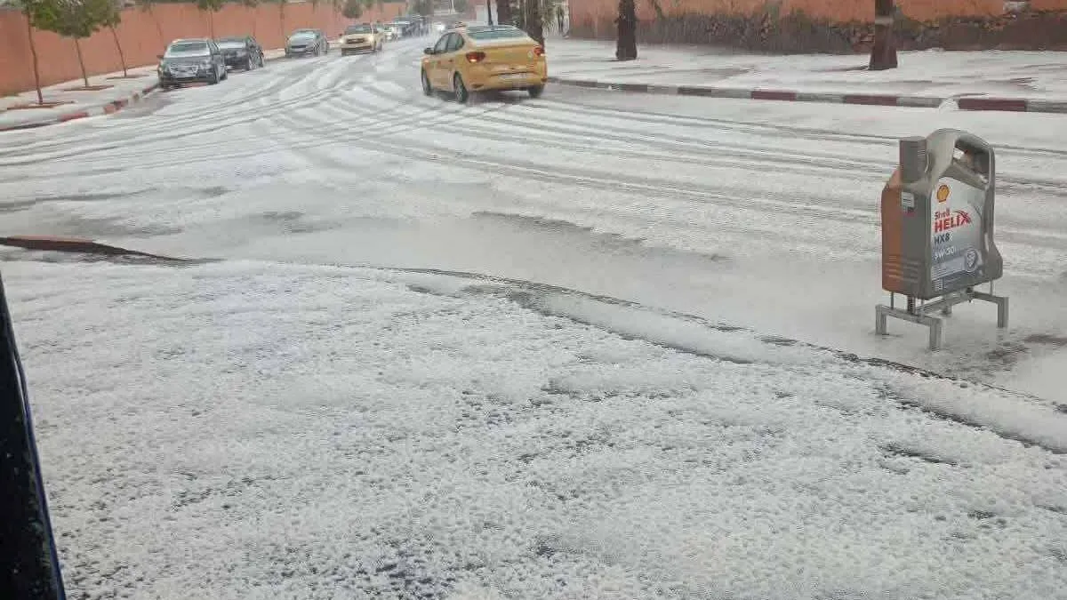 Marrakech Experiences Unusual Hailstorm, Transforming the City