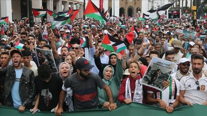 Massive Protests in Moroccan Cities Commemorating Palestinian Prisoners' Day