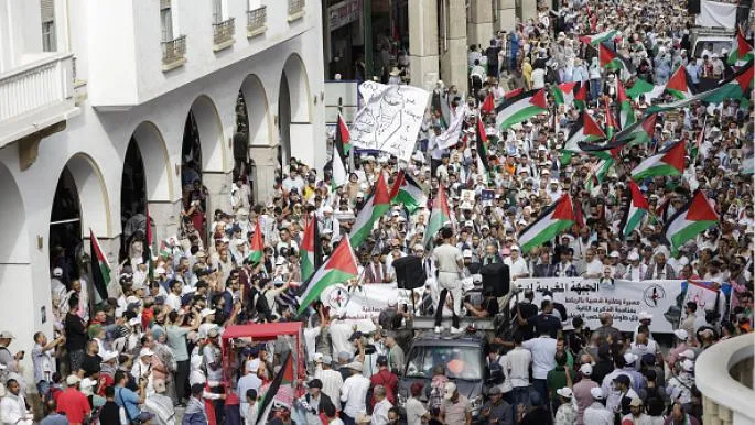 Moroccan Protests Against Israeli Violations and Calls to End Normalization
