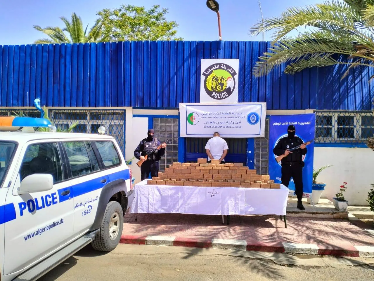 Police Seize 57 kg of Cannabis from Organized Crime Network in Sidi Bel Abbes