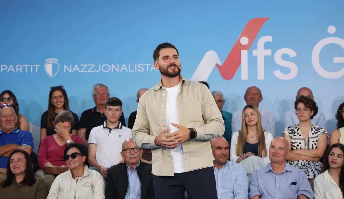 Alex Borg Energizes PN Supporters at Rally in Rabat