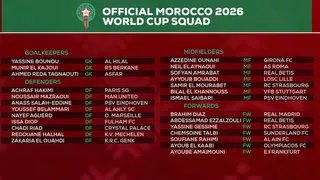 Morocco Announces Squad for the 2026 World Cup