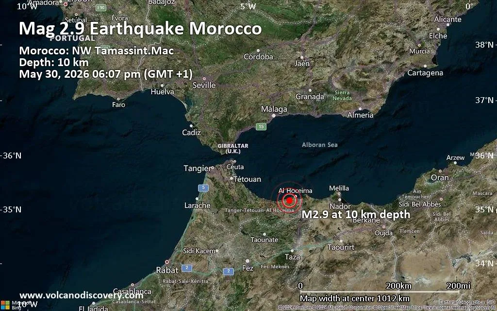 Weak Earthquake Strikes Al-Hoceima, Morocco