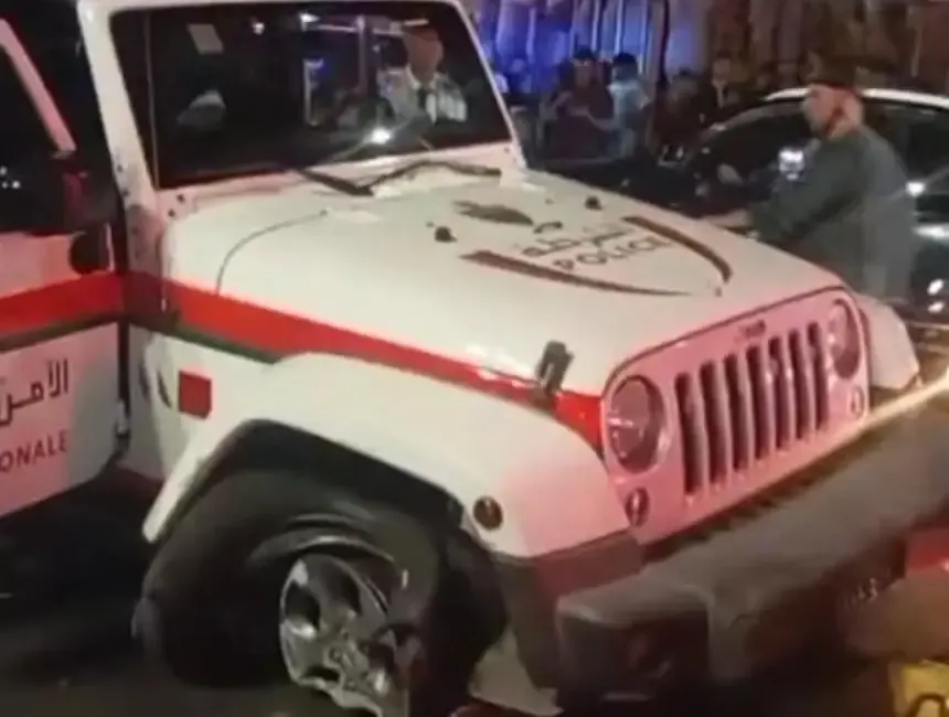 Unusual Incident in Marrakech: Sub-Saharan Migrant Steals Police Car and Causes Damage