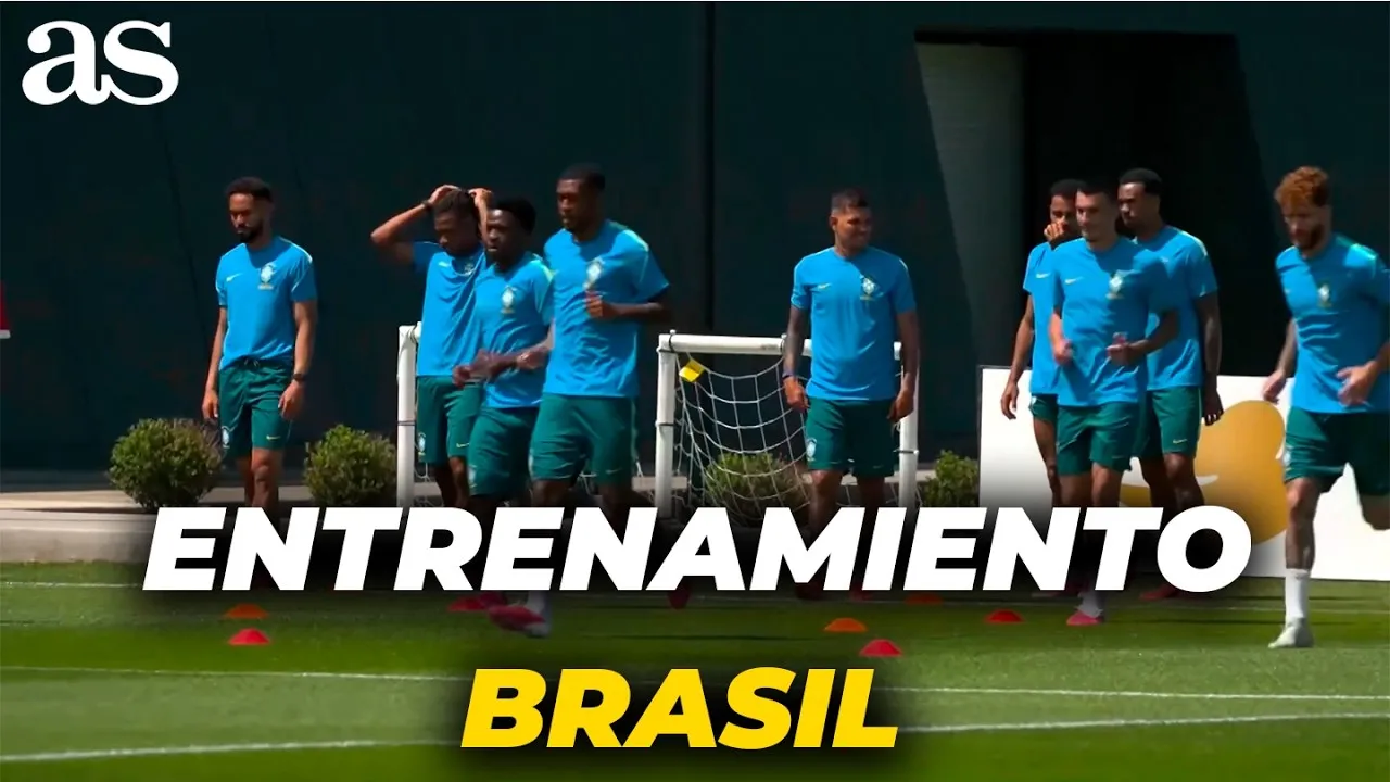 Brazil's Training Session Ahead of the Match Against Morocco: Featuring Vinicius and Endrick