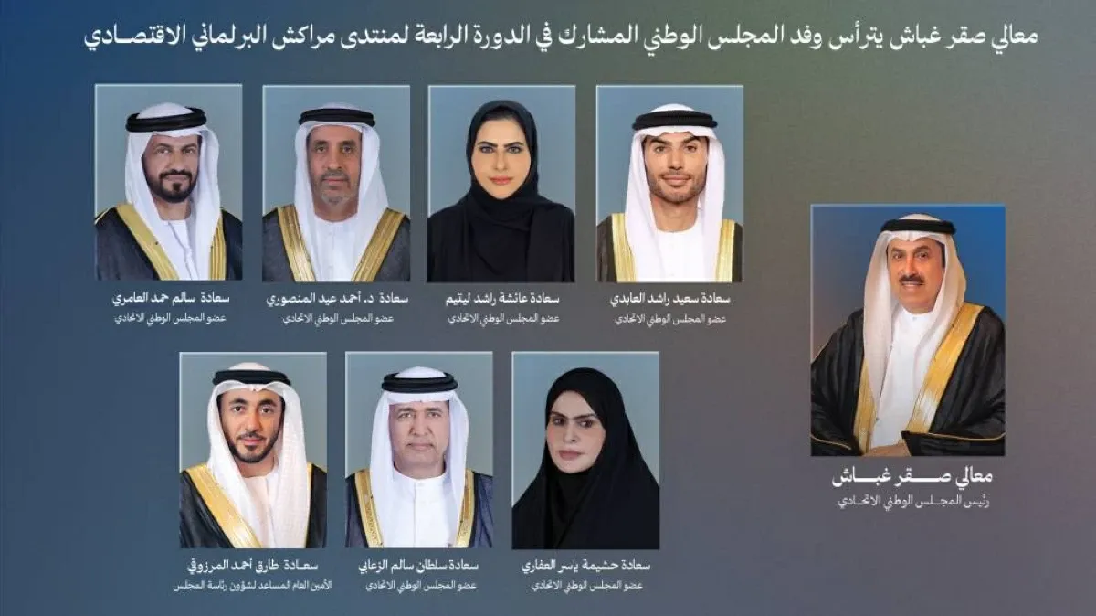 Saqr Ghobash Leads UAE National Council Delegation at Marrakech Parliamentary Forum