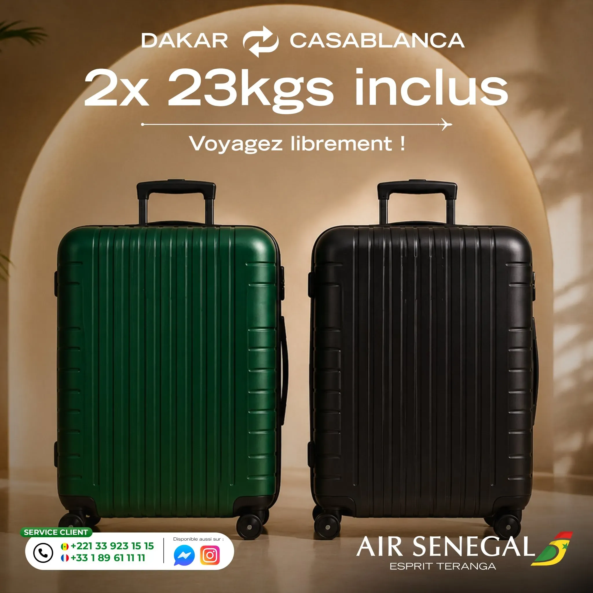 Air Sénégal Retains 2×23 kg Baggage Allowance for Flights to Casablanca