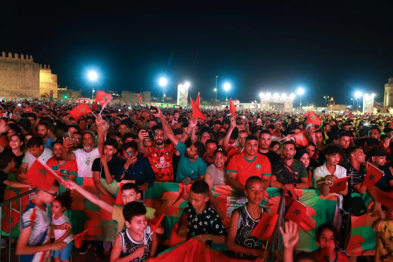 Over Ten Thousand Fans Gather at Fes' Fan Zone for Morocco vs. Scotland Match