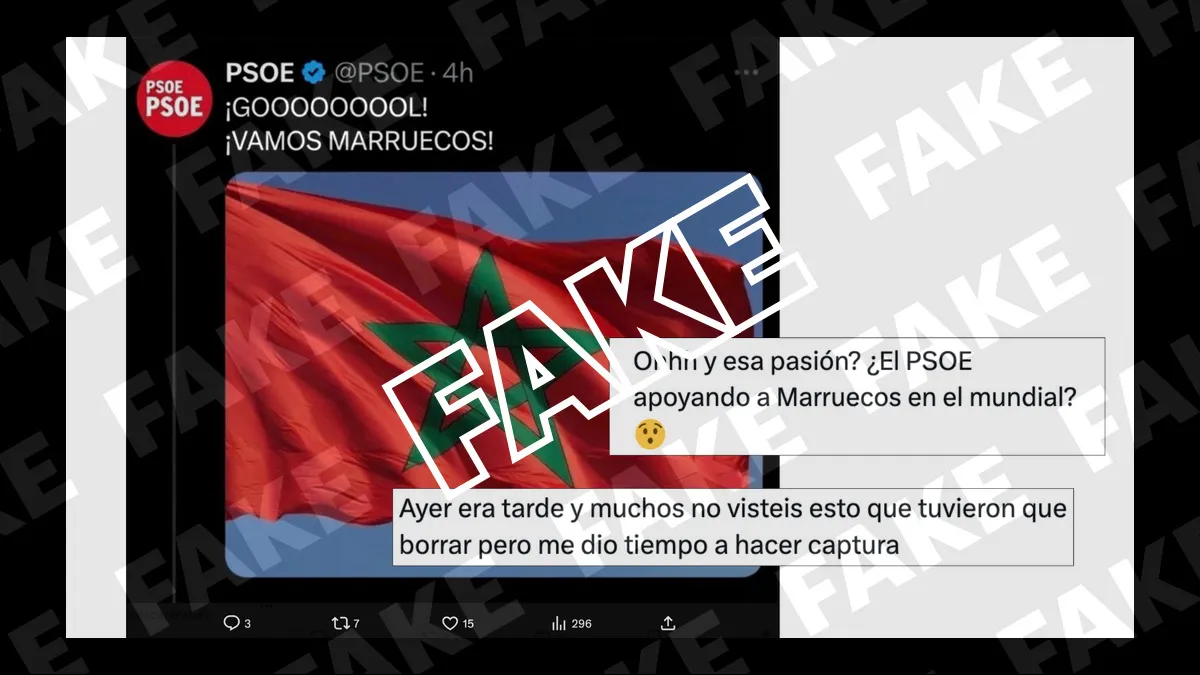 PSOE's Alleged Celebration of Morocco's Goal Declared False