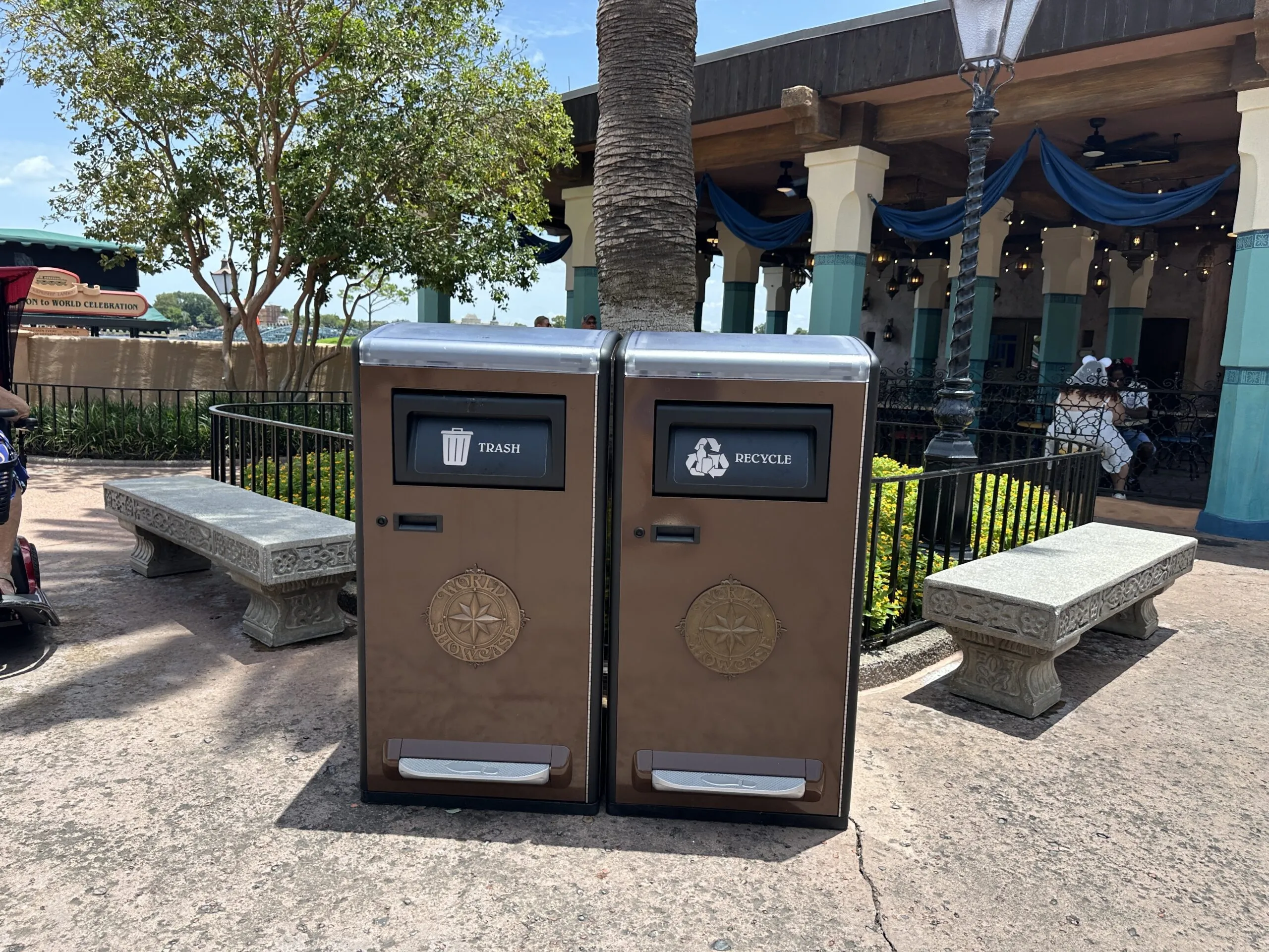 Innovative Solar-Powered Trash Cans Installed at EPCOT's Morocco Pavilion