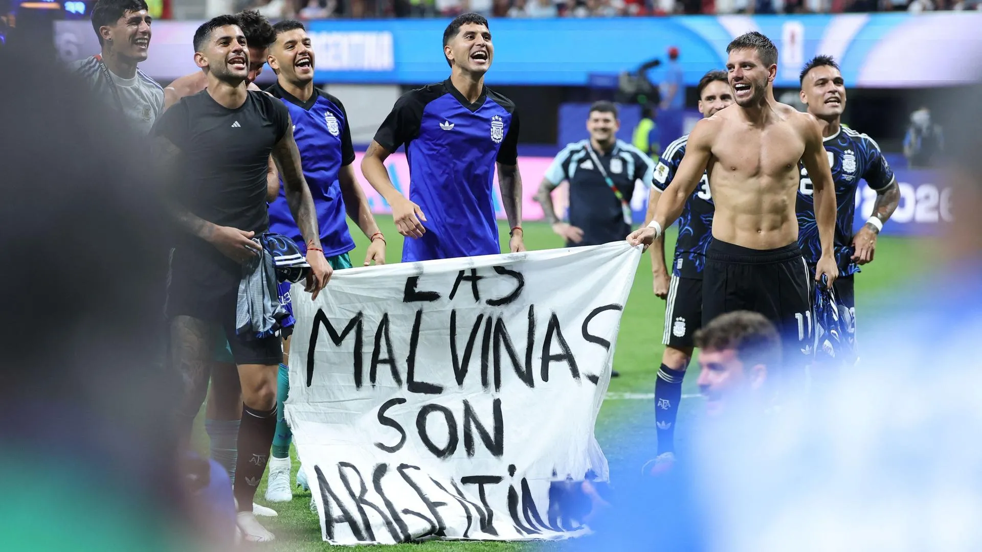 Argentina Celebrates World Cup Victory with Falkland Islands Banner Amidst Tensions