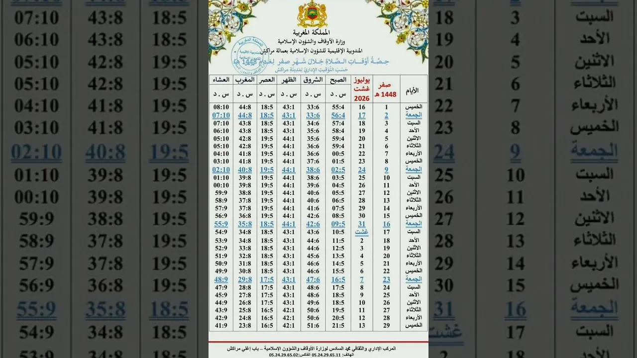 Prayer Times for Marrakech and Surrounding Areas: A Comprehensive Guide