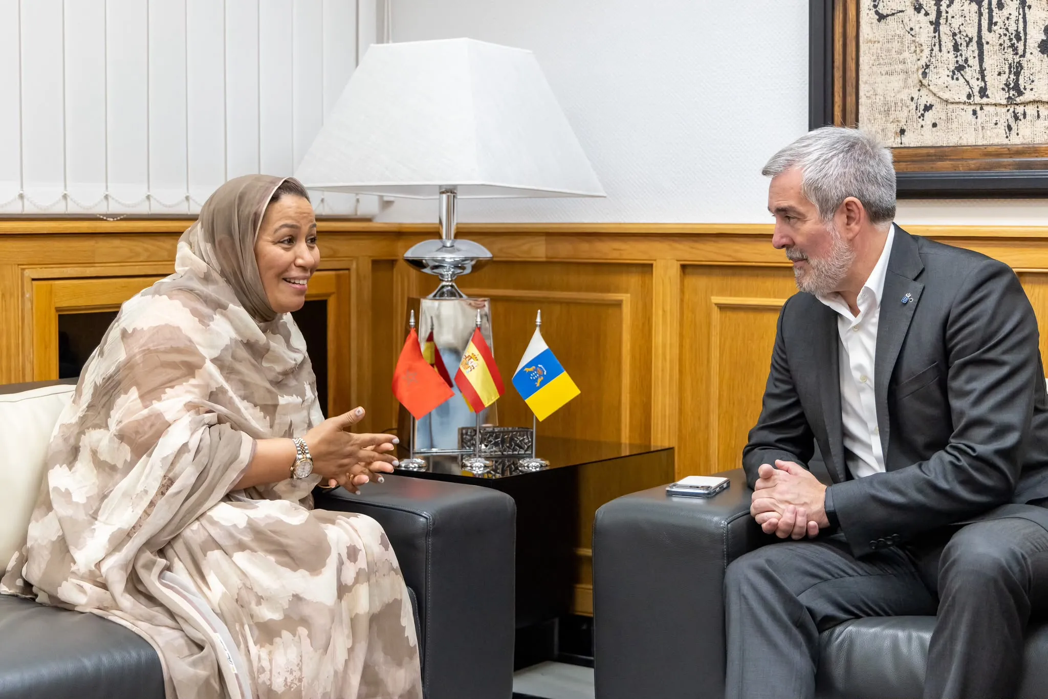 Strengthening Ties: Clavijo Bids Farewell to Moroccan Consul Fatiha El Kamouri