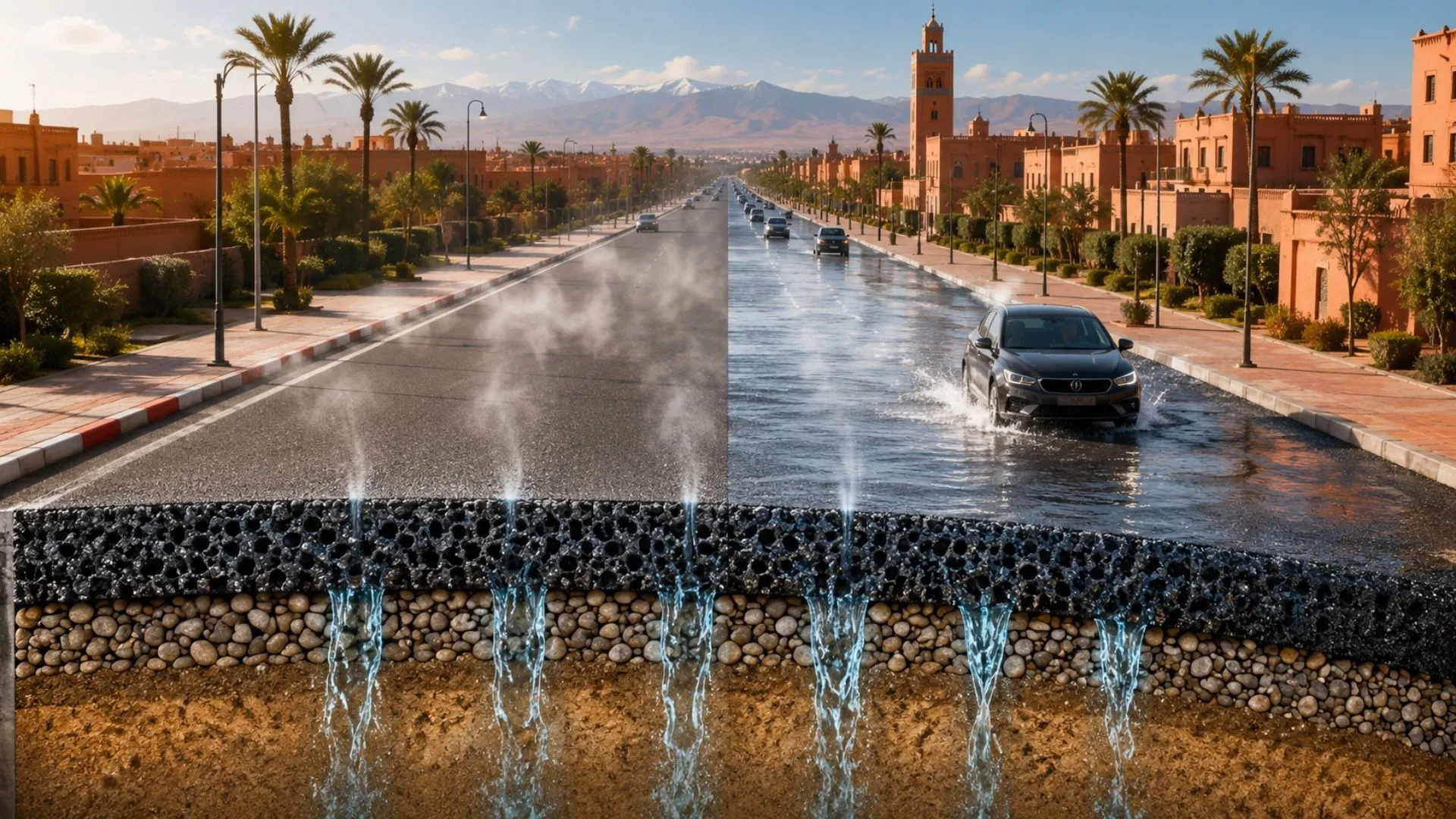 Revolutionizing Urban Infrastructure: Morocco’s Innovative Rainwater-Absorbing Pavement