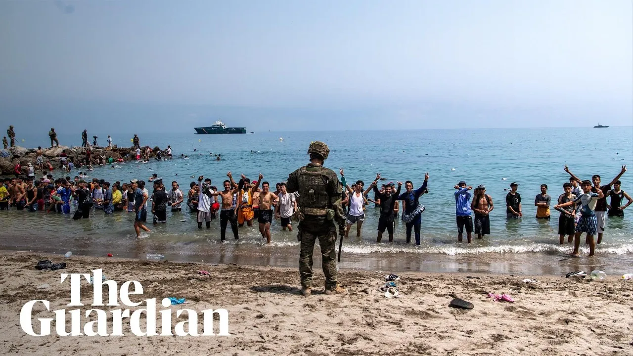 Mass Influx of Migrants into Spanish Enclave from Morocco