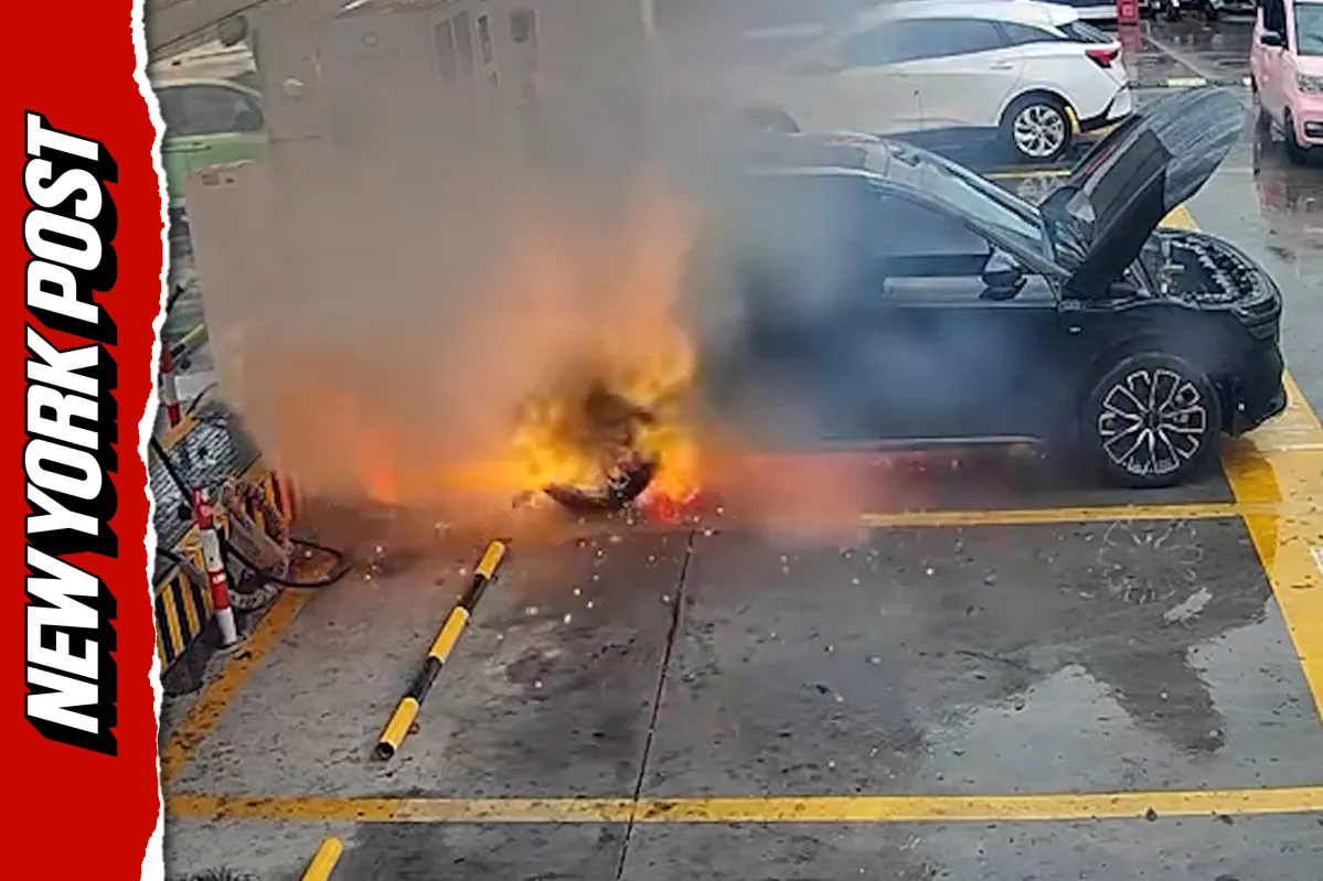 Electric SUV Catches Fire at Charging Station in Ningbo, China