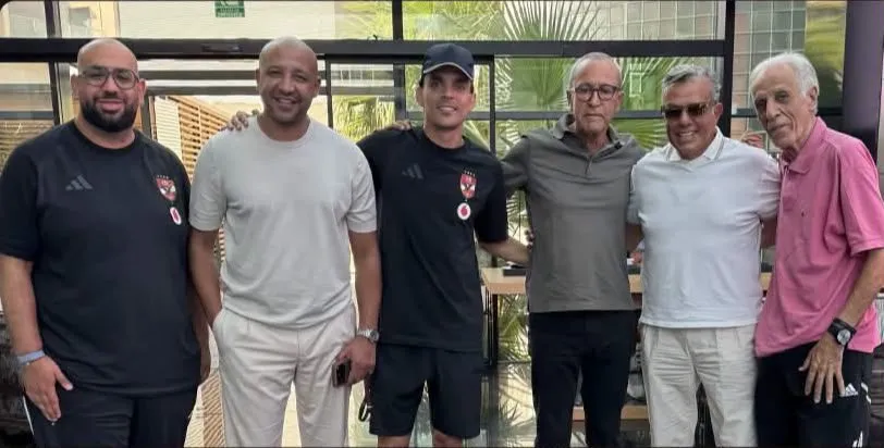 President of Wydad Casablanca Visits Al Ahly Team Ahead of Friendly Match Against Barcelona
