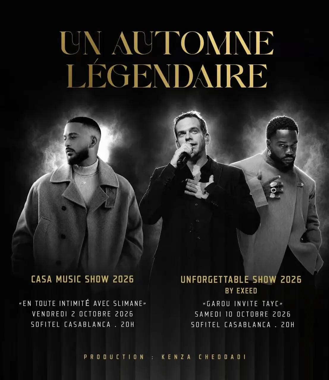 Exciting Musical Events in Casablanca: Garou, Tayc, and Slimane Set to Perform in October