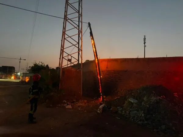 Fire Contained Near Electrical Pole in Marrakech
