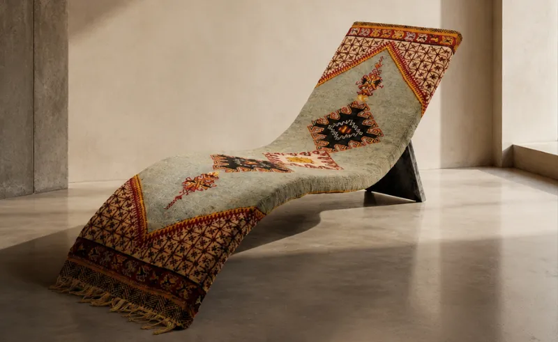 TALEL and Studio Anouar Unveil the Avant-Garde Suspended Carpet Chaise Lounge