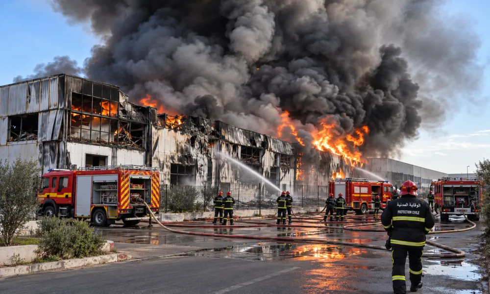Industrial Fire in Tangier, Morocco, Successfully Contained