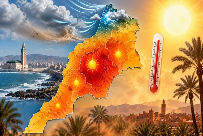 Heatwave and Strong Winds: Orange Alert Issued for Sunday and Monday in Morocco