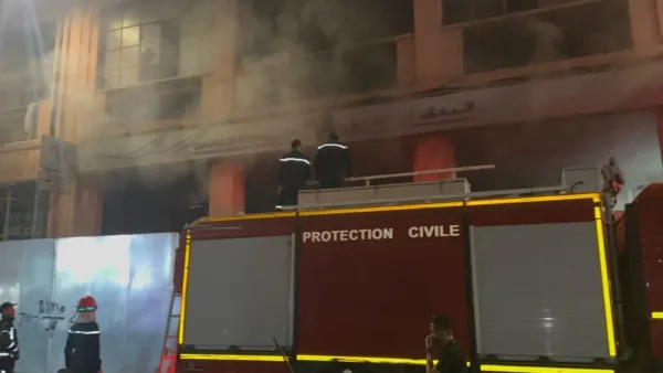 Fire Breaks Out at Abandoned Bank in Marrakech's Jemaa el-Fnaa Square