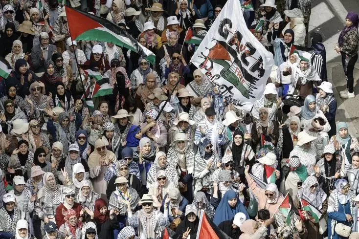 Thousands of Moroccans Rally in Support of Palestinians Amid Controversial Israeli Law