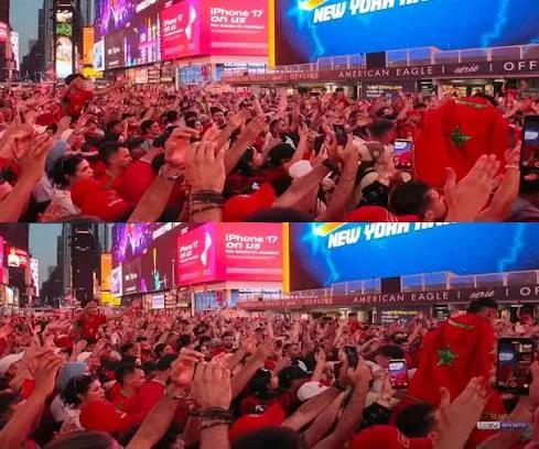 Moroccan Fans Take Over Times Square, Engage in Clash with Brazilian Supporters
