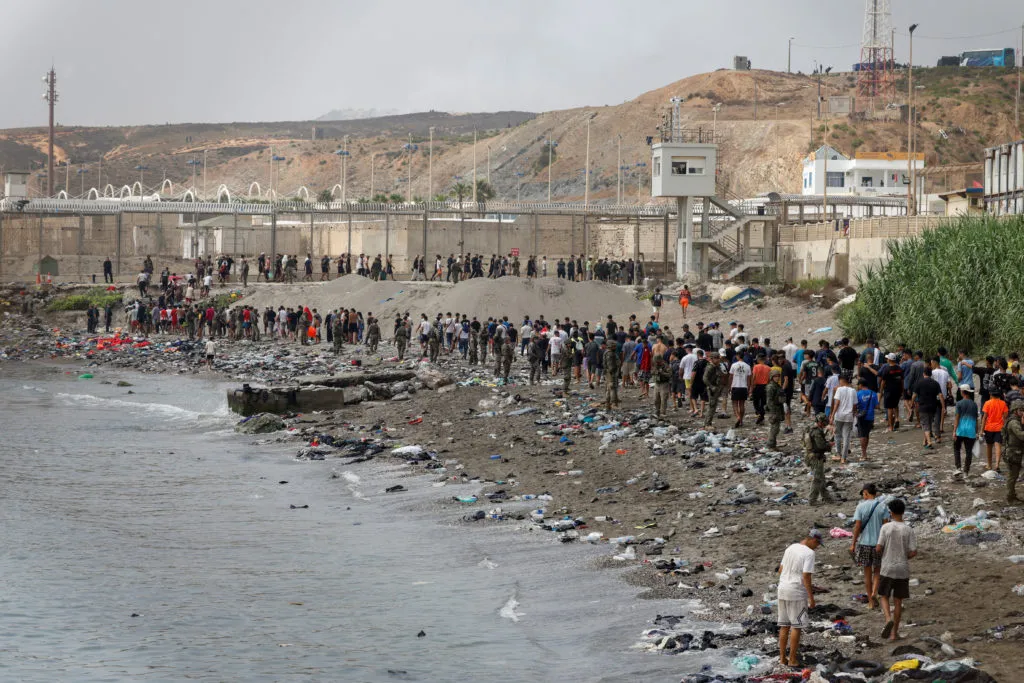 Mass Exodus of Moroccan Migrants from Spanish Enclave Ceuta